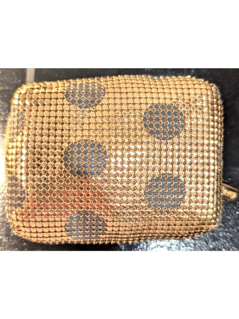 Vintage Felix Rey Gold Leopard Metal Mesh Tiny Pouch Purse